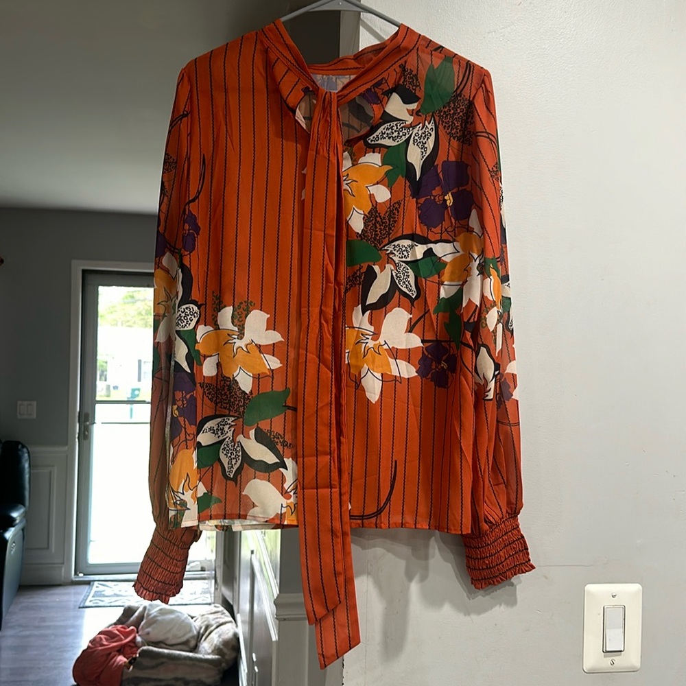 Orange blouse size XL